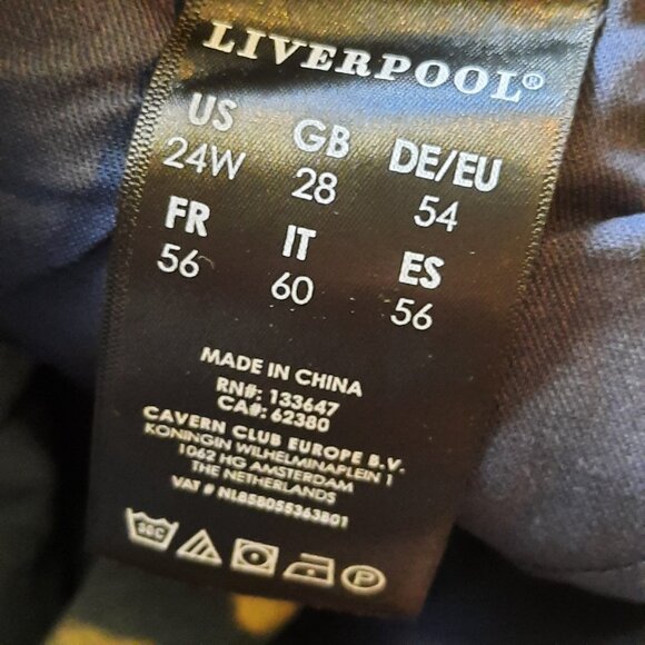 Liverpool Jeans Womens 24W Straight‎ Hugger Shaping Mid Rise Dark Wash Stretch - Picture 8 of 14